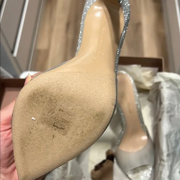 Gianvito Rossi Silver and Cream Women's Shoes
